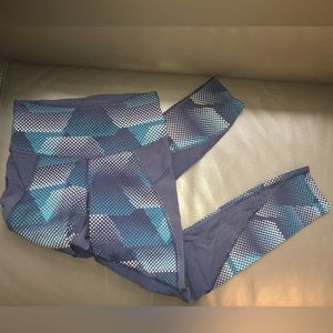 Athleta Blue Teal and Grey Leggings Size XXS
